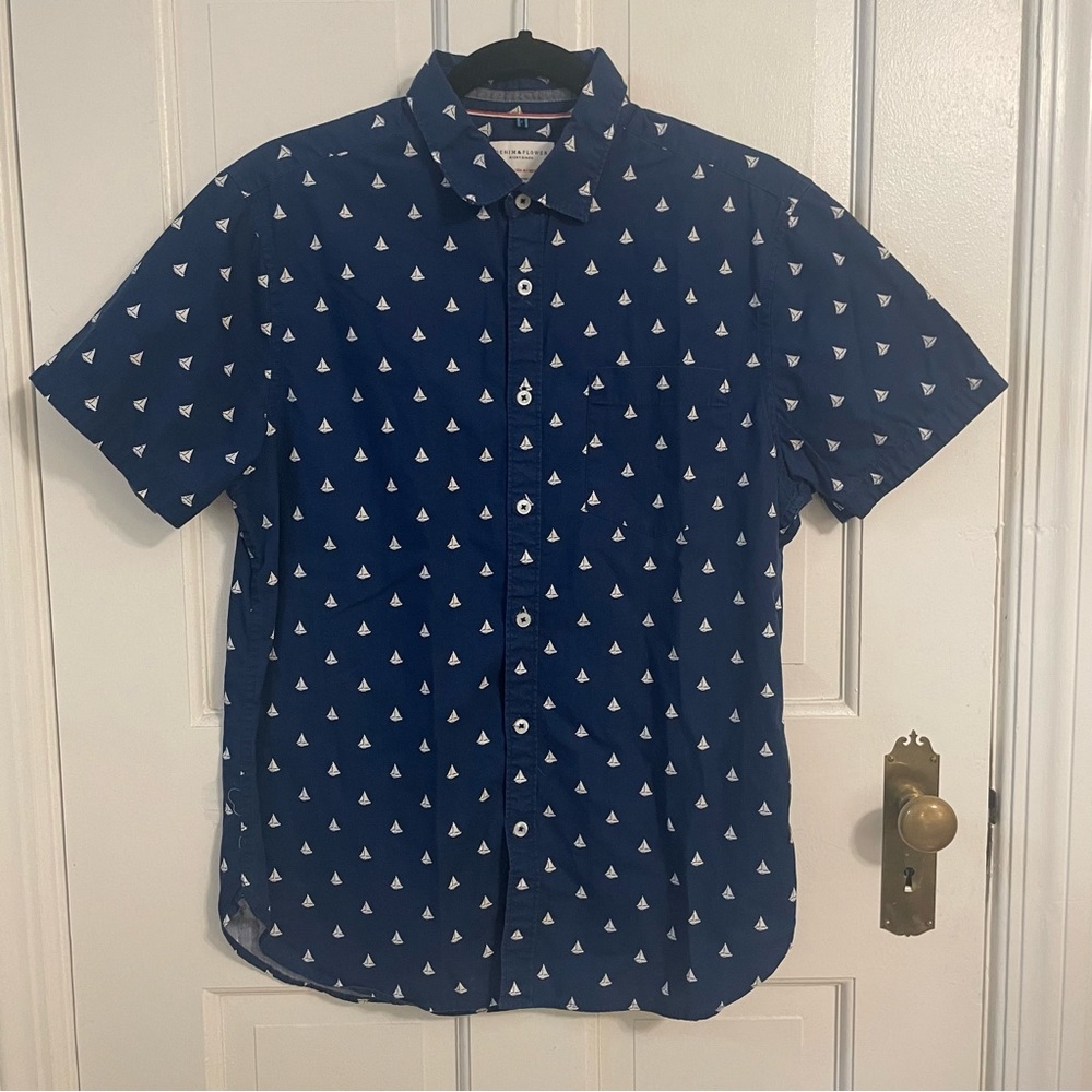 Sailboat pattern men’s shirt